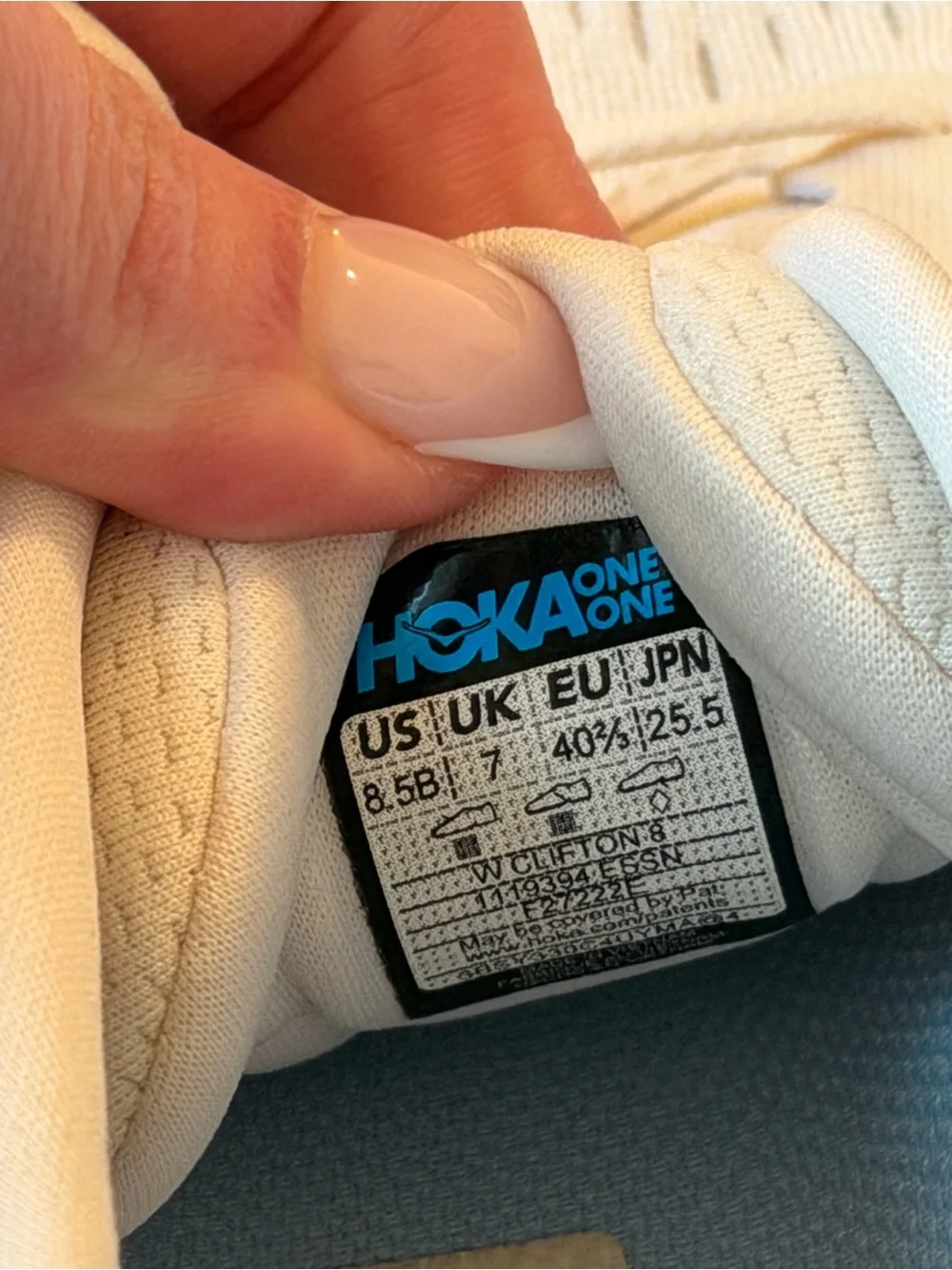 HOKA One One Clifton 8 Running Shoes Eggnog Shifting Sand 8.5 - Picture 12 of 13